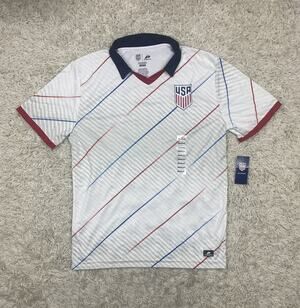 Icon Sports Official USA Soccer Jersey Men's M USMNT White Red Blue NWT